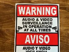 Bilingual Audio & Video Surveillance In Operation Warning Metal - Photo 2