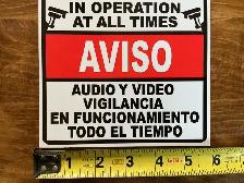 Bilingual Audio & Video Surveillance In Operation Warning Metal - Photo 3