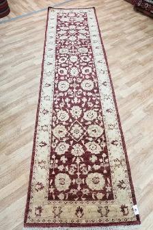 HANDKNOTTED CHOBI WOOL RUNNER 2.5FT x 9.6FT 368