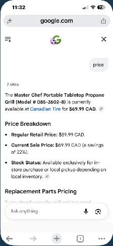 MASTER CHEF PORTABLE TABLETOP PROPANE GRILL - Photo 8