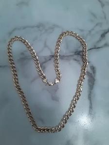 Pick up yes NOT SOLID New GOLD FILLED 9mm 24'' Curb link Chain 5