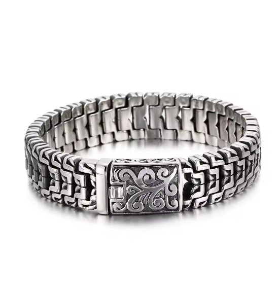 Pick up yes New 16mm 8.5'' 99g Retro Bracelet Stainless Steel 31