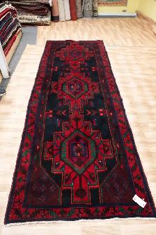 HANDKNOTTED PERSIAN HAMADAN WOOL RUG 11.2FT x 4.2FT 372