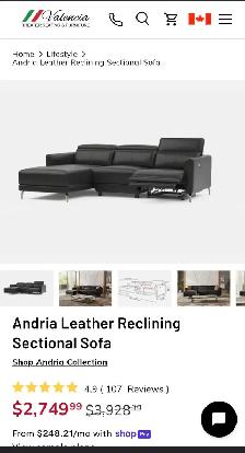 Leather Section Couch - Photo 5