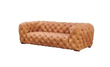 Luxury Cognac Chesterfield Leather Sofa | New - Photo 2