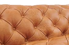 Luxury Cognac Chesterfield Leather Sofa | New - Photo 3
