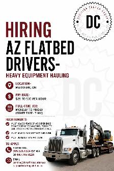 Hiring AZ Flatbed Drivers- Heavy Hauling