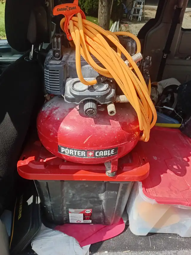 porter cable compressor with hose 50$