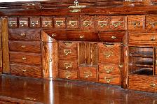 Large Solid Oak Roll-Top Desk with Chair - Photo 4