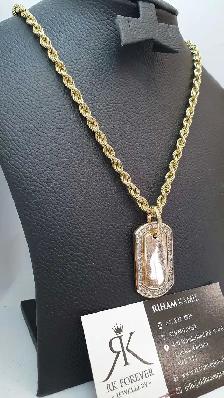 10 yellow Rope chain & pendant #419_2 - Photo 3