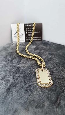 10 yellow Rope chain & pendant #419_2 - Photo 4