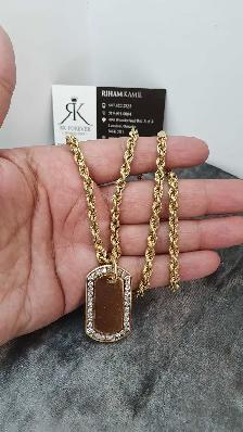 10 yellow Rope chain & pendant #419_2 - Photo 5
