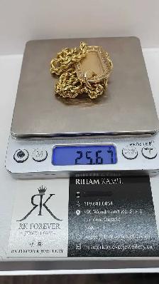 10 yellow Rope chain & pendant #419_2 - Photo 6