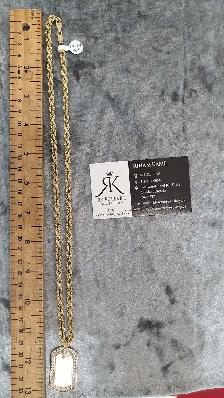 10 yellow Rope chain & pendant #419_2 - Photo 7