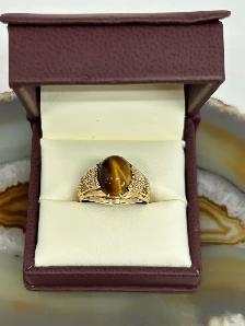 10K  Tiger's Eye signet Men’s Ring