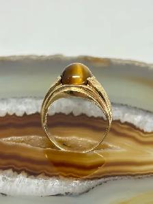 10K  Tiger's Eye signet Men’s Ring - Photo 4
