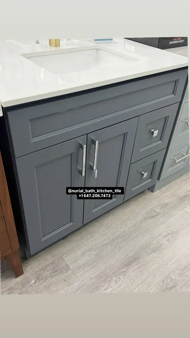 Bathroom Vanity, Kitchen Cabinet, Countertop, Faucet & Mirror