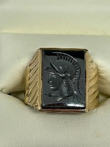 10k hematite intaglio Men’s Ring - Photo 2