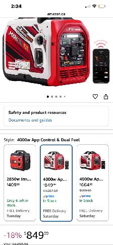 4000 W Bluetooth dual generator gas and propane
