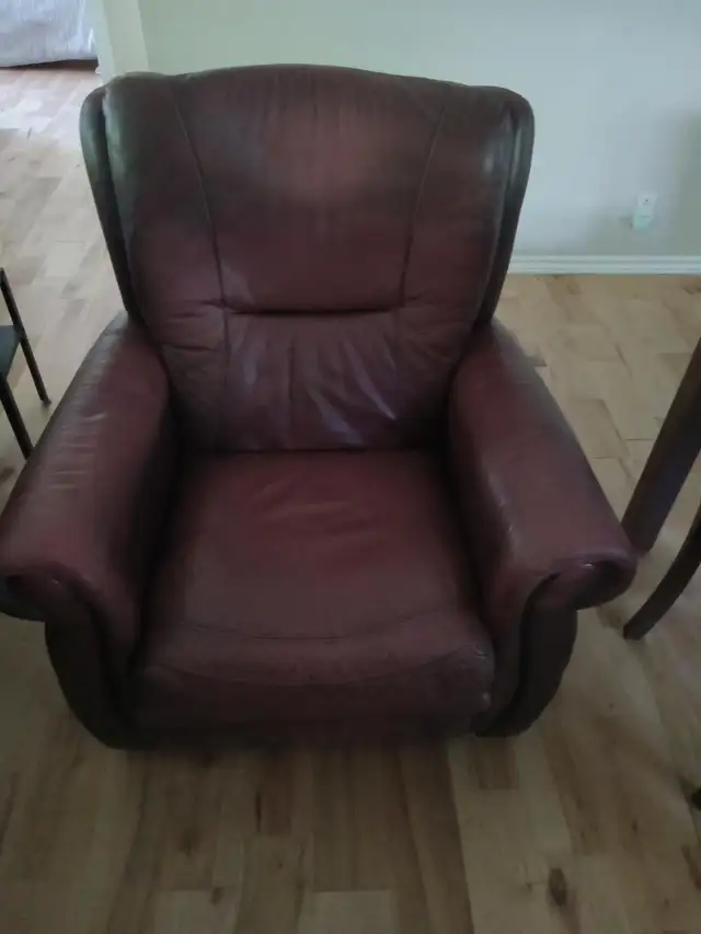 Fauteuil inclinable en cuir