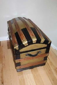 Coffre, malle antique bombée de (1930), un bijou, livré - Photo 4