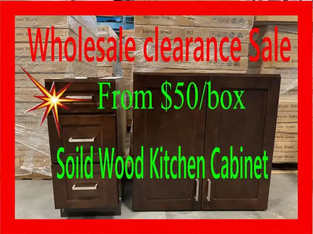 warehouse moving Sales -- NEW Solid Wood Kitchen Cabinets $50