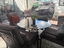 glass patio table set - Photo 2