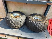 Yamaha 350 Banshee Rear Wheels With Tires That Need Replacement - Photo 3