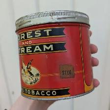 VINTAGE 1940's FOREST AND STREAM PIPE TOBACCO TIN (HALF LB.) - Photo 3