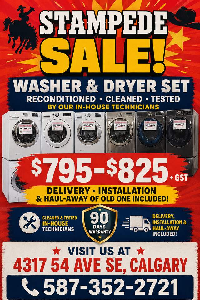Stampede Blowout Sale! Washer & Dryer Set Sale $795-$825