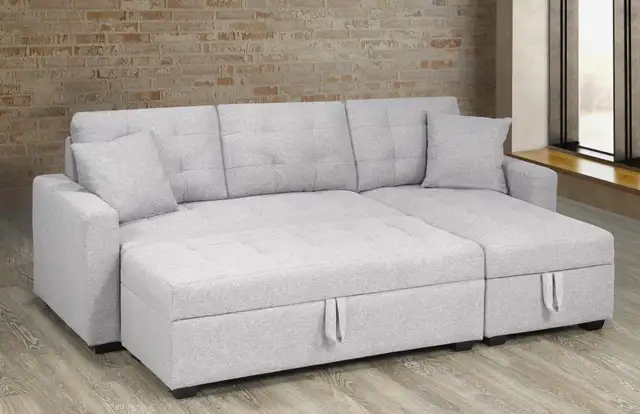 Amazing sale on stylish storage sectional and ottoman