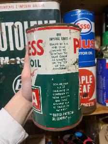 VINTAGE 1940's B-A PEERLESS MOTOR OIL IMPERIAL QUART CAN - Photo 3
