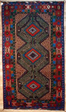 HANDKNOTTED BALUCH WOOL RUG 3.7FT x 6.4FT 714
