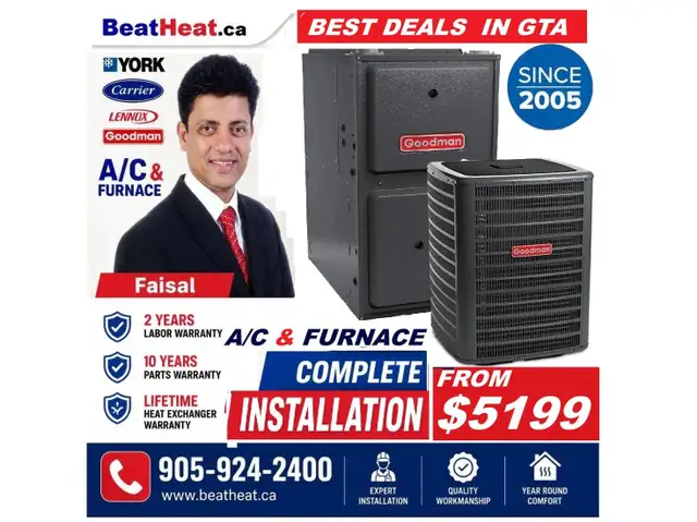 Goodman Furnace and air conditioner with installation from$5199