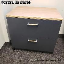 30' Artopex Grey 2 Drawer Lateral File Cabinet w/ Light Tone Top