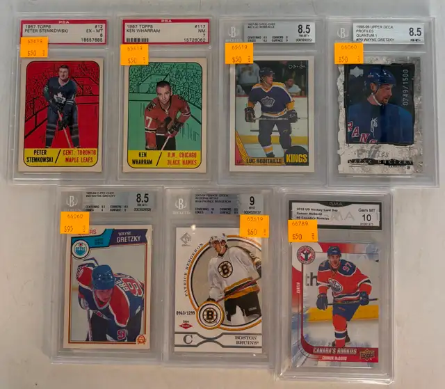Graded NHL Hockey Cards: Gretzky, Bergeron, McDavid, etc...