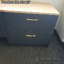 Artopex 36' Grey 2 Drawer Lateral File Cabinet w/ Light Tone Top
