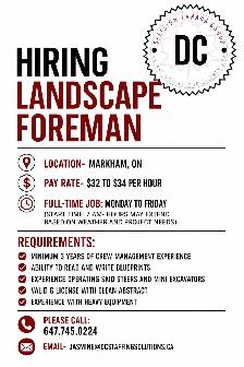 Hiring Landscape Foreman