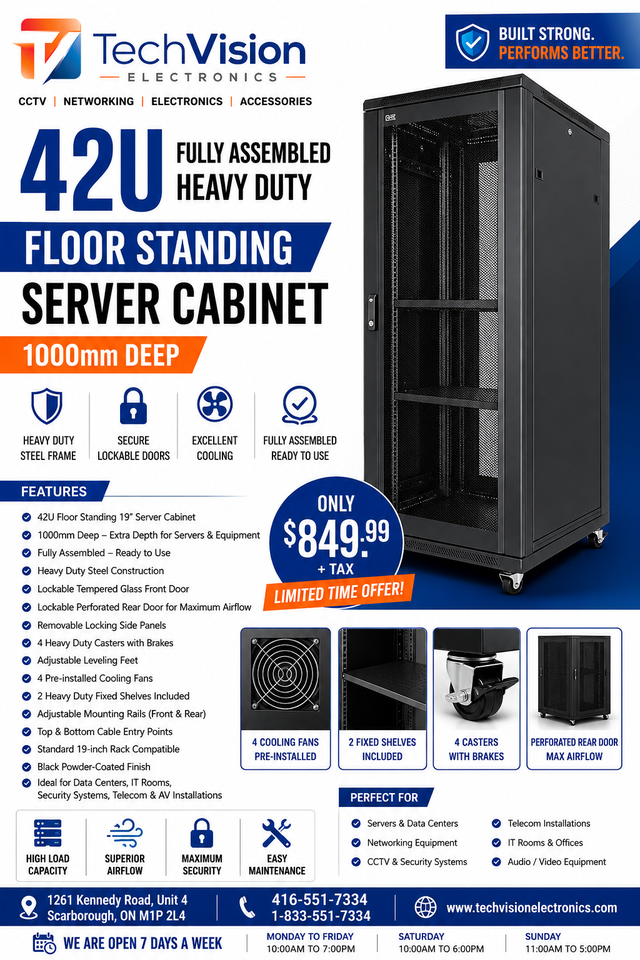 TechVision 42U Heavy Duty Floor Standing Server Cabinet