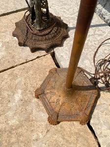 Antique Victorian Bridge Lamps, ornate heavy metal floor lamps - Photo 2