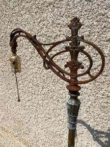 Antique Victorian Bridge Lamps, ornate heavy metal floor lamps - Photo 3
