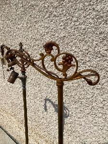 Antique Victorian Bridge Lamps, ornate heavy metal floor lamps - Photo 4