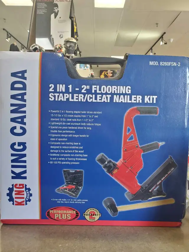 King Canada 2-in-1 Flooring Stapler/Cleat Nailer Kit