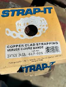 1 ROLL OF 3/4 X24 X 24 GA. COPPER CLAD STRAPPING