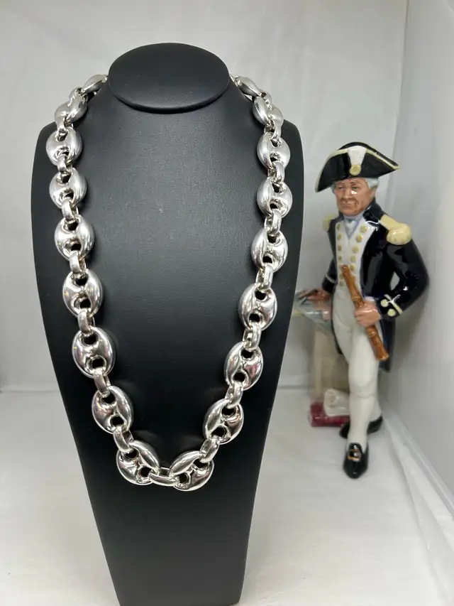 925 silver Puffed Mariner chain
