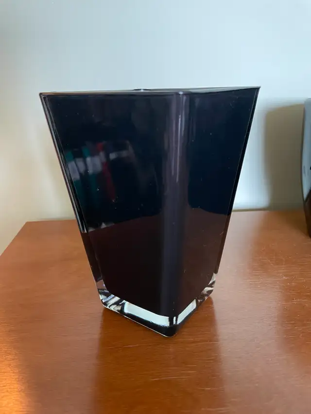 1 Beautiful Glass  and 3 Black Ceramic  Flower Pots