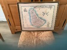 Framed Barbados Map 18 x 15