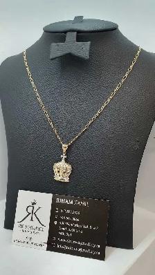 10 yellow Figaro chain & pendant #420_12 - Photo 2