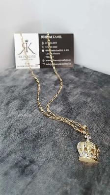 10 yellow Figaro chain & pendant #420_12 - Photo 4