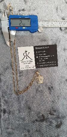 10 yellow Figaro chain & pendant #420_12 - Photo 7